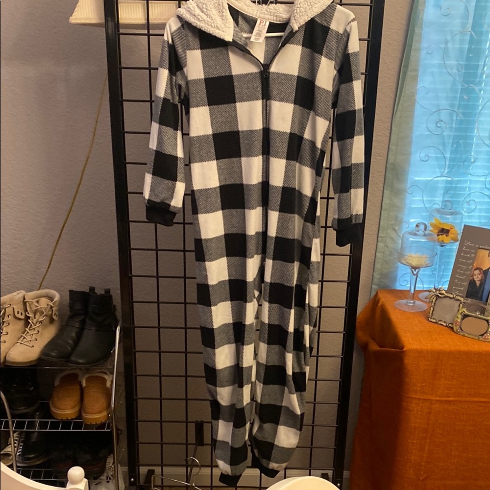 PJ Place Plaid Hooded Onsie Sleepwear